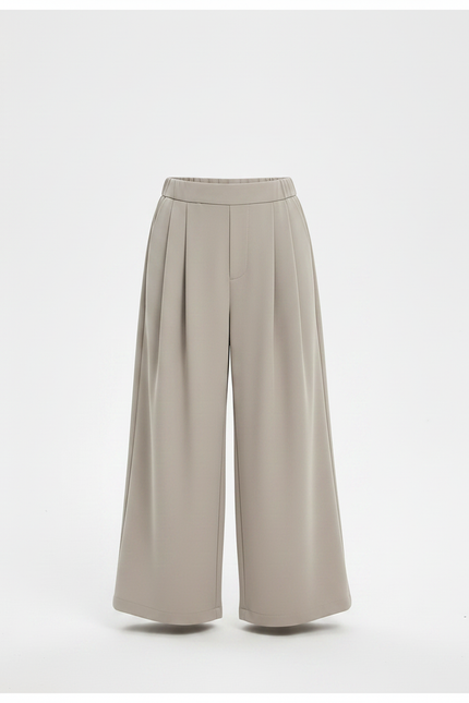 Pantalon Fluide Gris Ample Plissé Décontracté Enfant - Polyester - vue 3