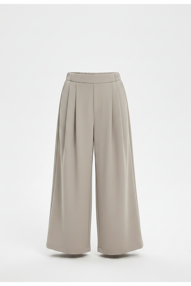 Pantalon Fluide Gris Ample Plissé Décontracté Enfant - Polyester - vue 3