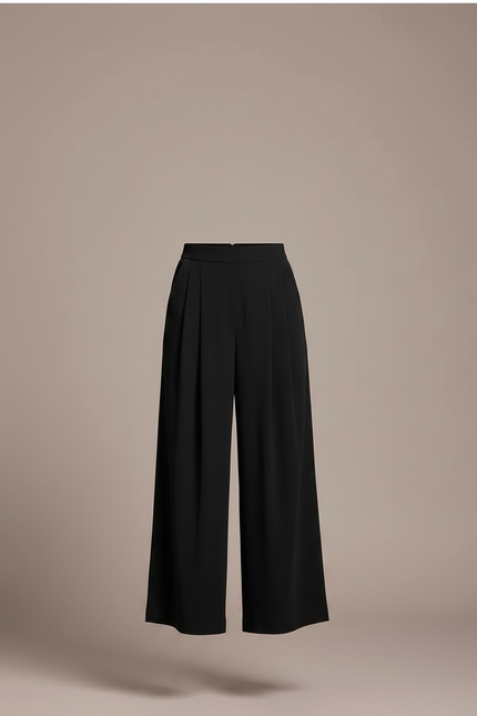 Pantalon Fluide Femme Noir Palazzo Viscose Chic Été 2 - Polyester - vue 3