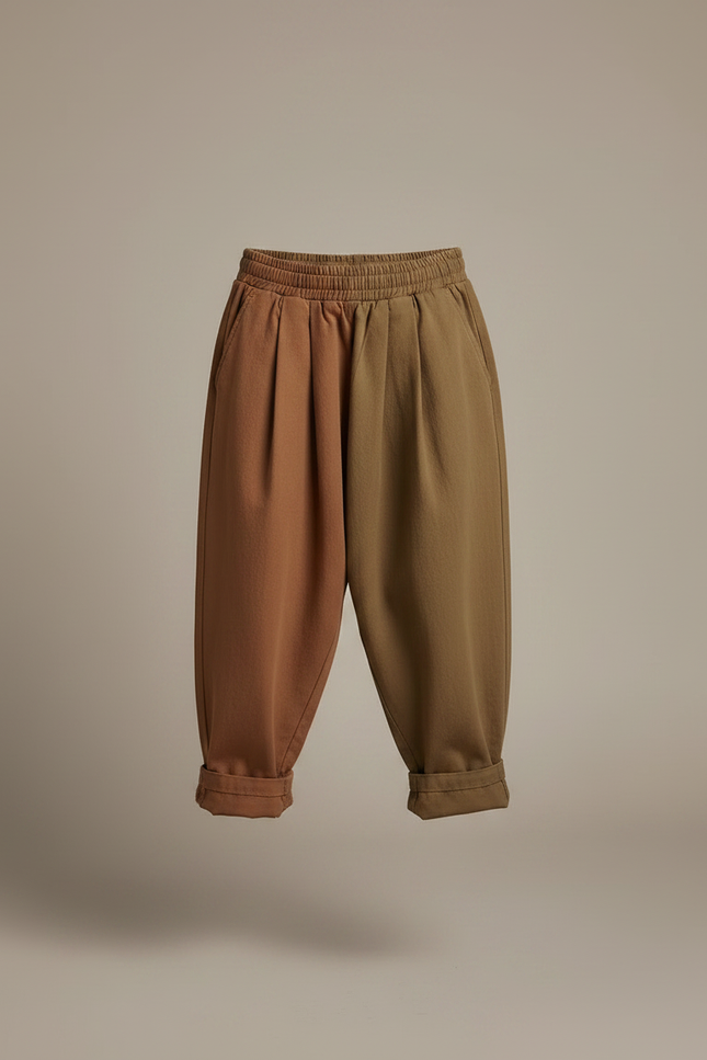 Pantalon Fluide Bicolore Ample Coton Casual Enfant - Multicolore - vue 3