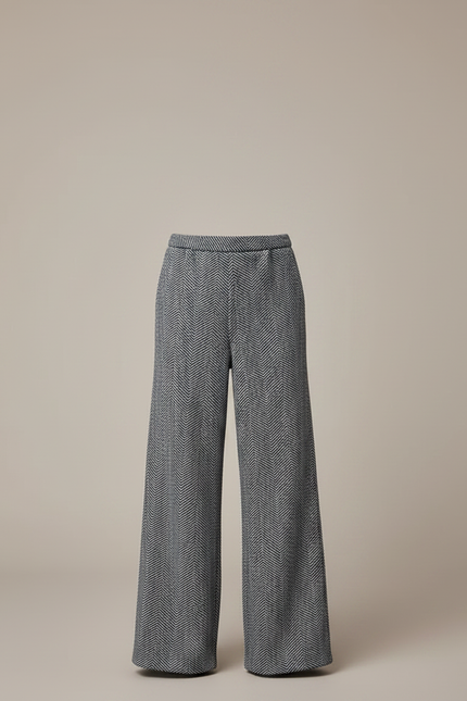 Pantalon Fluide Gris Ample Chevrons Tricotés Enfant - Maille - vue 3