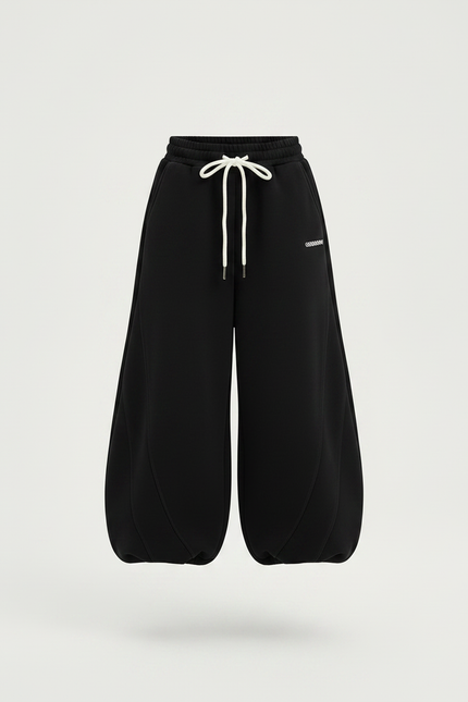 Pantalon Fluide Noir Ample Molleton Sport Enfant - vue 3
