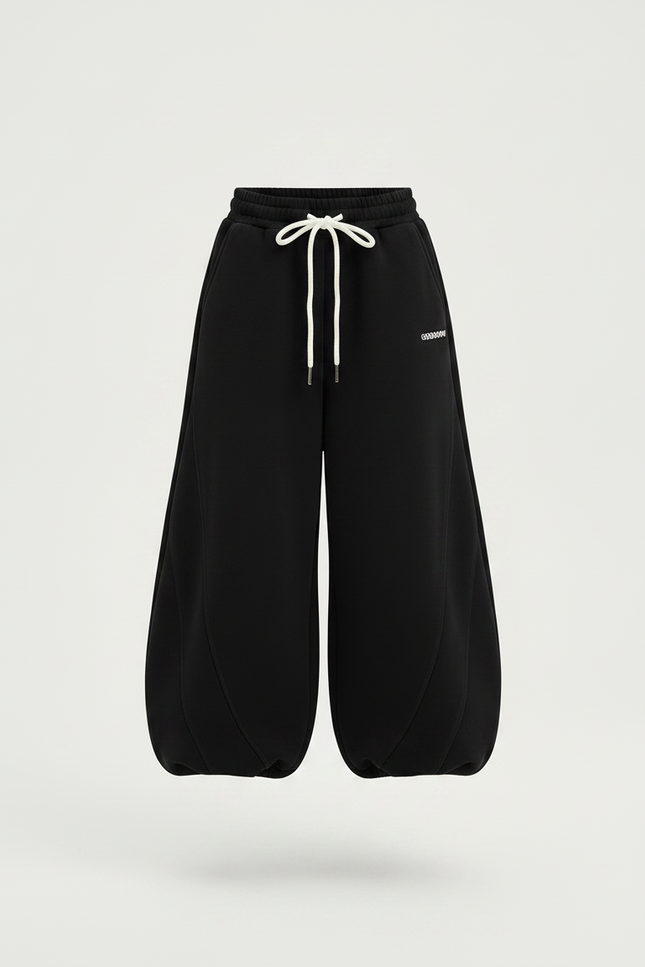 Pantalon Fluide Noir Ample Molleton Sport Enfant - vue 3