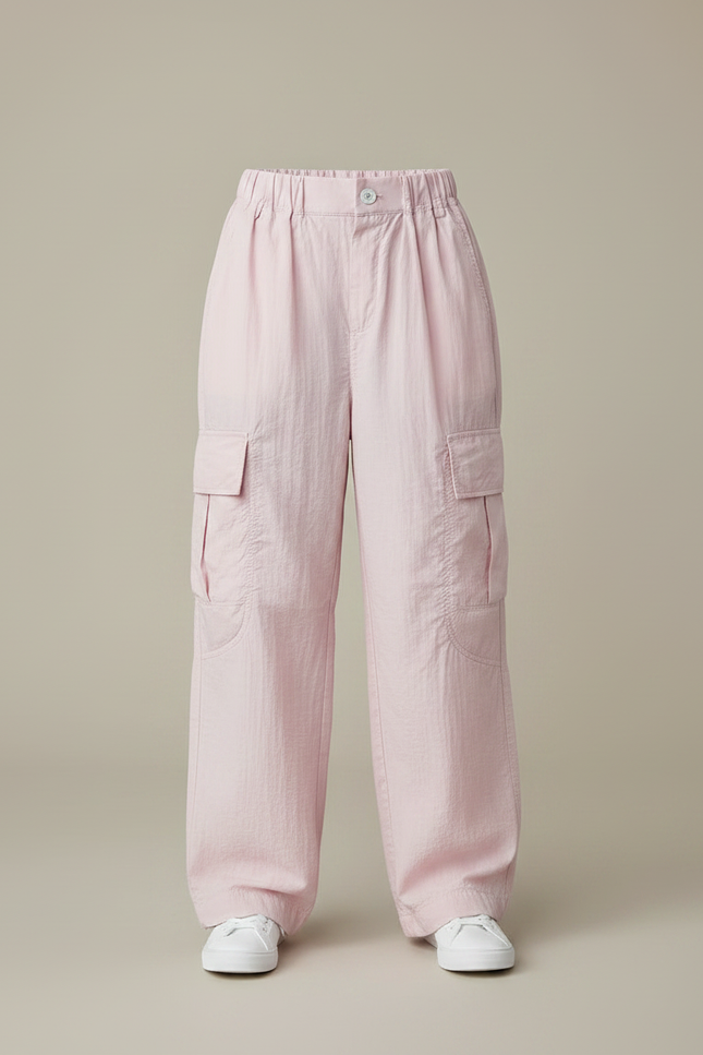Pantalon Fluide Pastel - Rose Polyester - vue 3