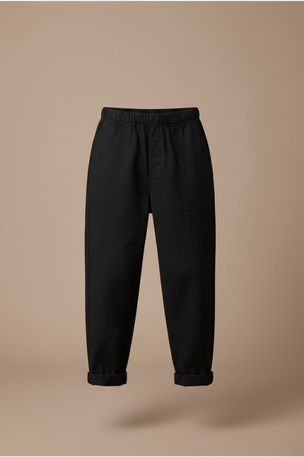 Pantalon Fluide Noir Ample Coton Enfant Simple - vue 3