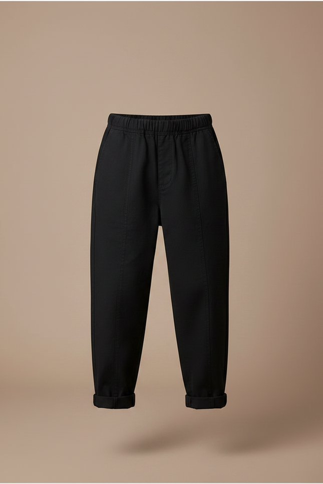 Pantalon Fluide Noir Ample Coton Enfant Simple - vue 3