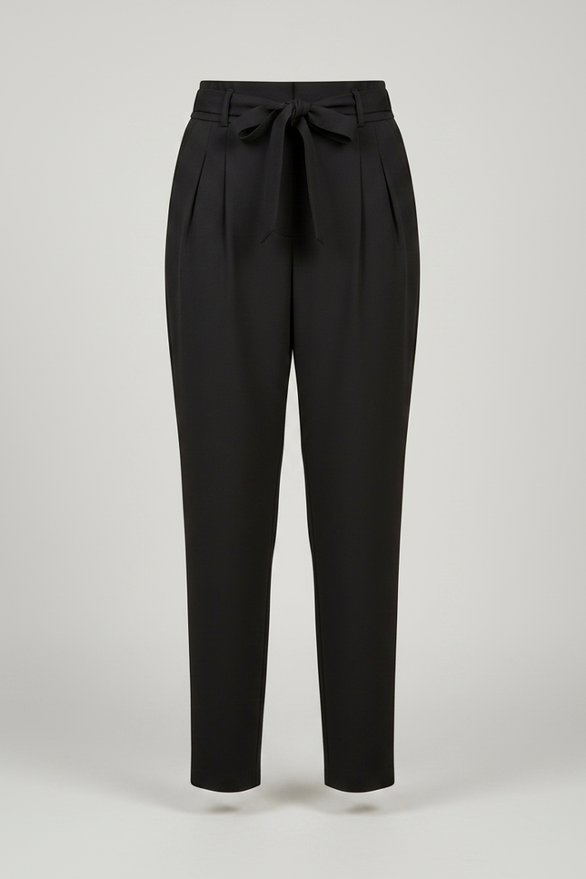 Pantalon Cigarette Fluide - Noir Viscose - vue 3