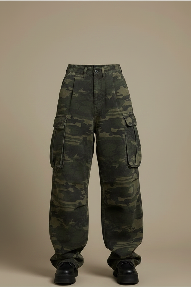 Pantalon Cargo Fluide Femme - Imprimé Toile - vue 3