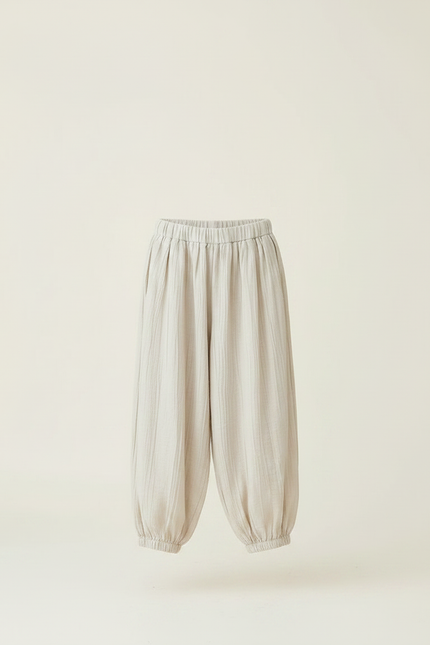 Pantalon Fluide Beige Coton Ample Unisexe Respirant - vue 3