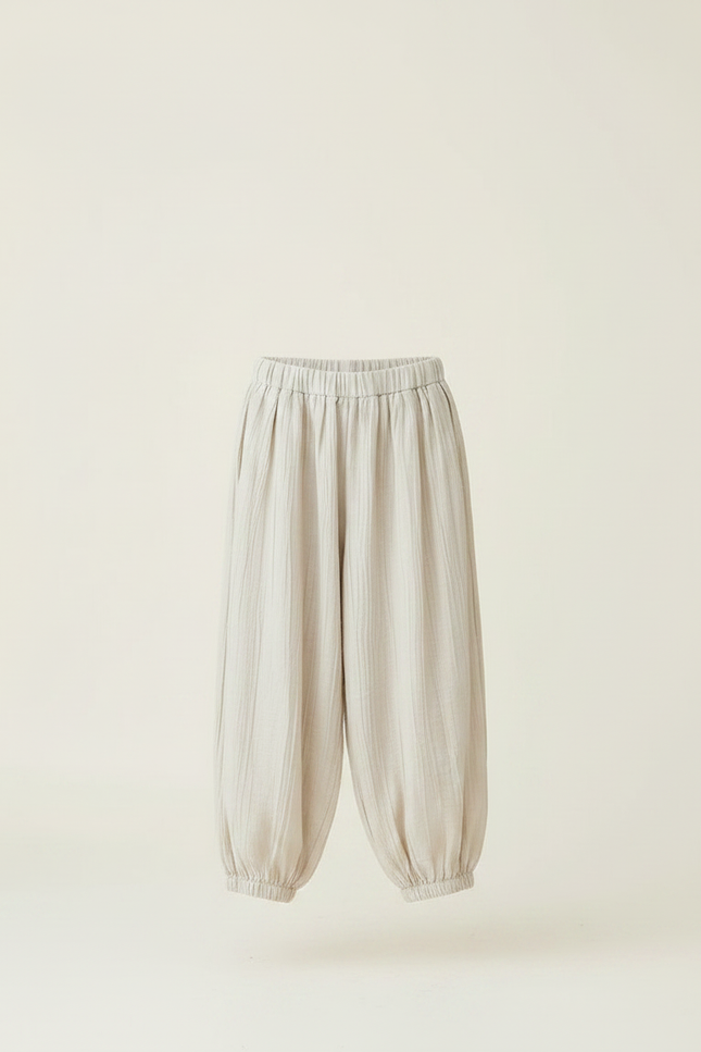 Pantalon Fluide Beige Coton Ample Unisexe Respirant - vue 3