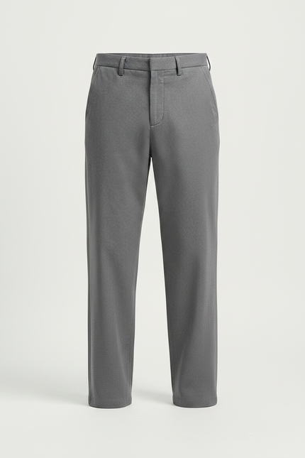 Pantalon Fluide Gris Droit Décontracté Homme - Polyester - vue 3