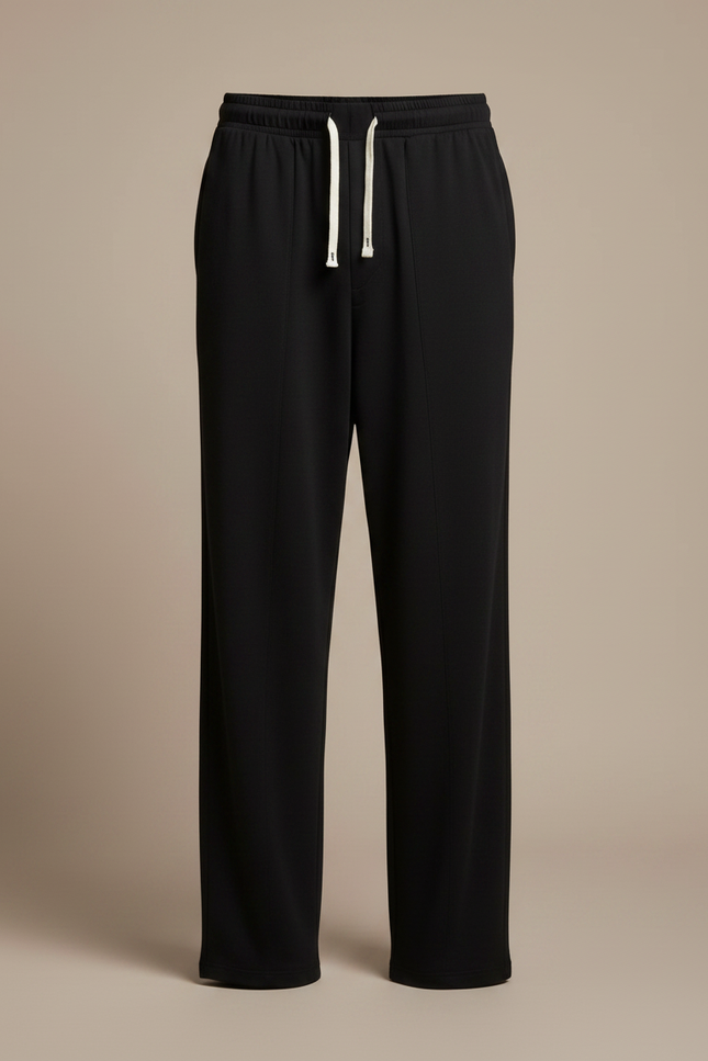 Pantalon Fluide Homme Noir Coupe Ample Viscose Été 2 - Molleton - vue 3
