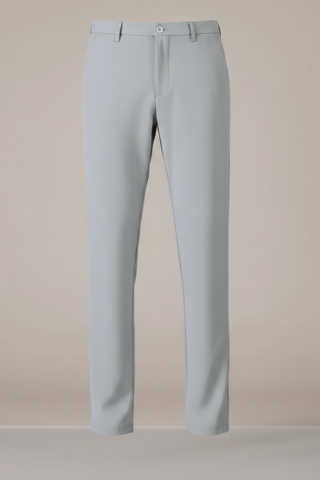 Pantalon Fluide Gris Droit Décontracté Homme Élégant - Polyester - vue 3
