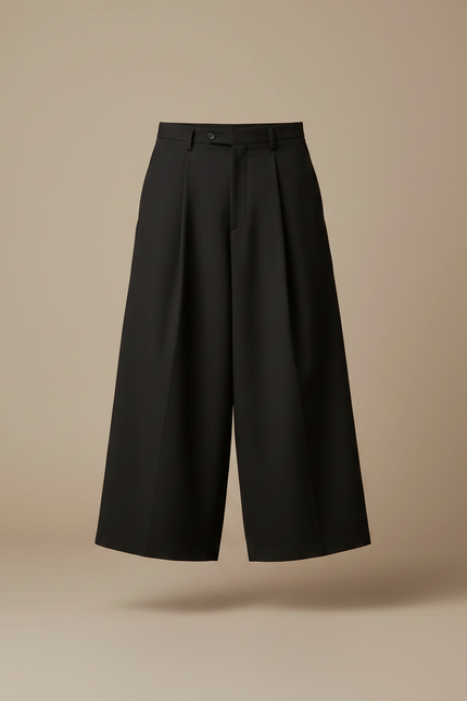 Pantalon Fluide Homme Noir Coupe Ample Polyester Chic - Gabardine - vue 3