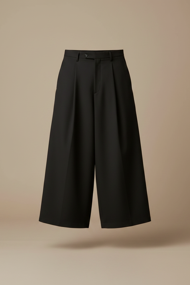 Pantalon Fluide Homme Noir Coupe Ample Polyester Chic - Gabardine - vue 3