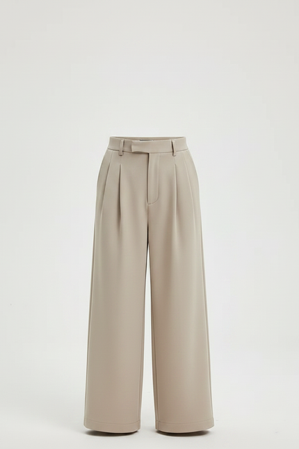 Pantalon Fluide Ample Plissé Beige Décontracté Enfant - Polyester - vue 3