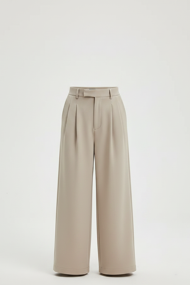 Pantalon Fluide Ample Plissé Beige Décontracté Enfant - Polyester - vue 3