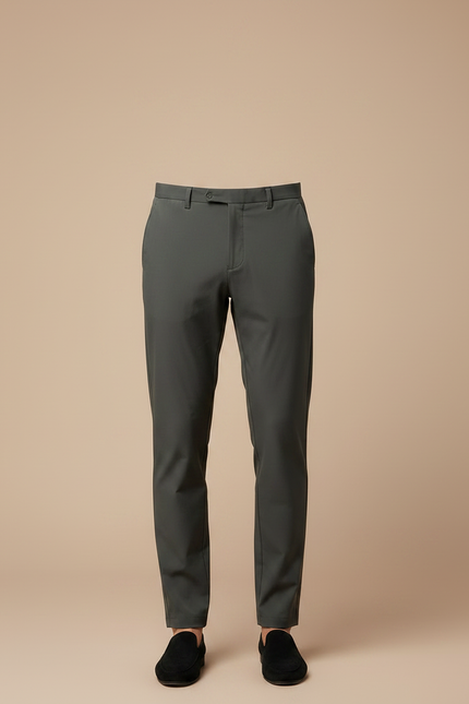 Pantalon Fluide Cintré - Kaki Polyester - vue 3