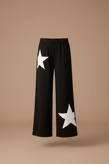 Pantalon Fluide Imprimé Noir Et Blanc - Maille - vue 3
