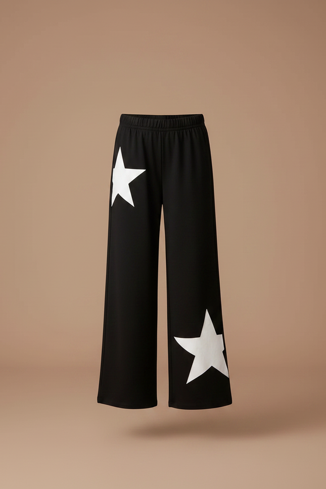 Pantalon Fluide Imprimé Noir Et Blanc - Maille - vue 3