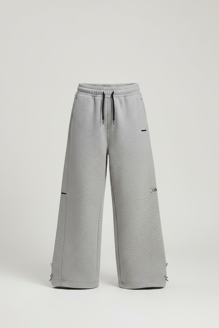 Pantalon Fluide Gris Ample Sport Décontracté Molleton Enfant - vue 3
