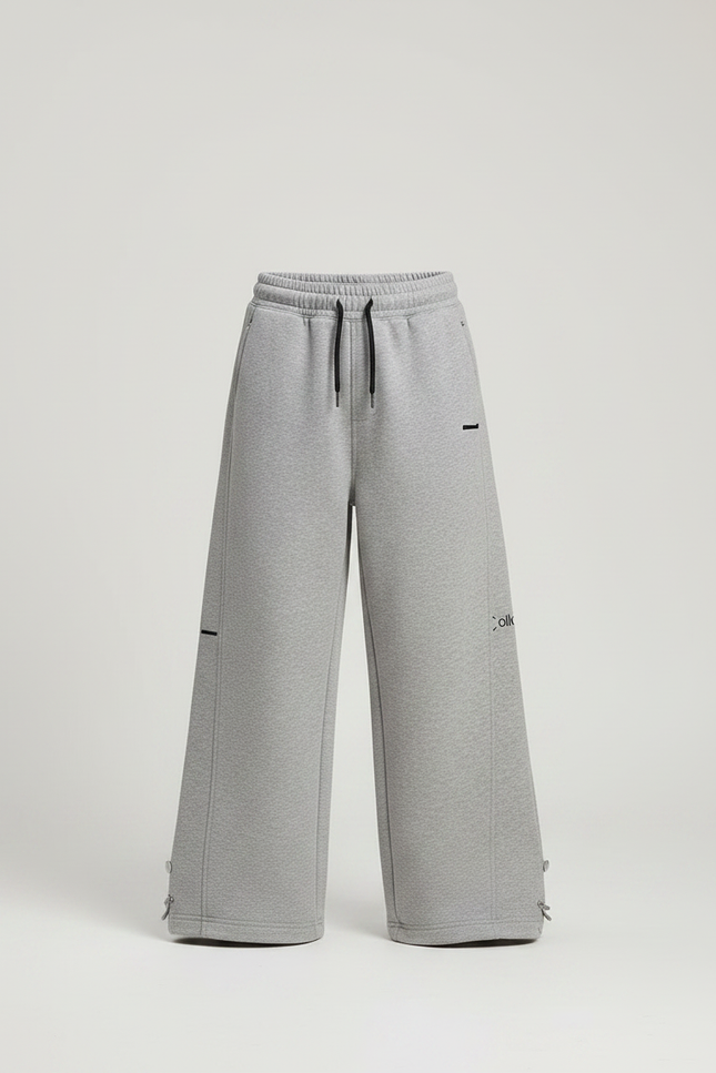 Pantalon Fluide Gris Ample Sport Décontracté Molleton Enfant - vue 3