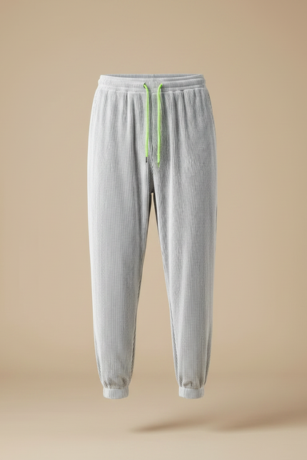 Pantalon Fluide Plissé Gris Léger Décontracté Homme - Polyester - vue 3