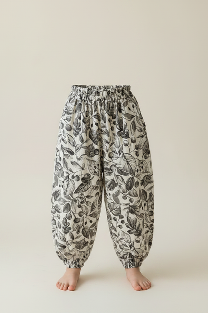 Pantalon Fluide Imprimé Feuilles Ample Coton Enfant - vue 3
