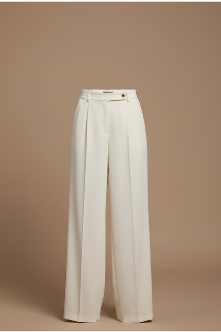 Pantalon Crepe Fluide Blanc - Viscose - vue 3