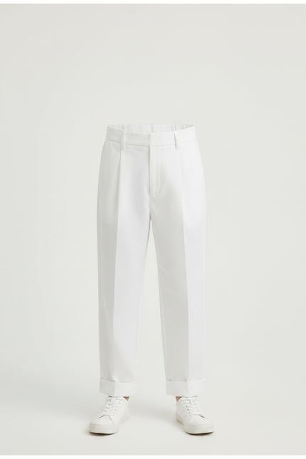 Pantalon Fluide Blanc Ample Coton Plissé Enfant - vue 3