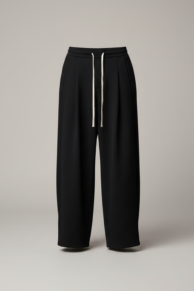 Pantalon Fluide Noir Ample Cordon Homme Sport - Polyester - vue 3