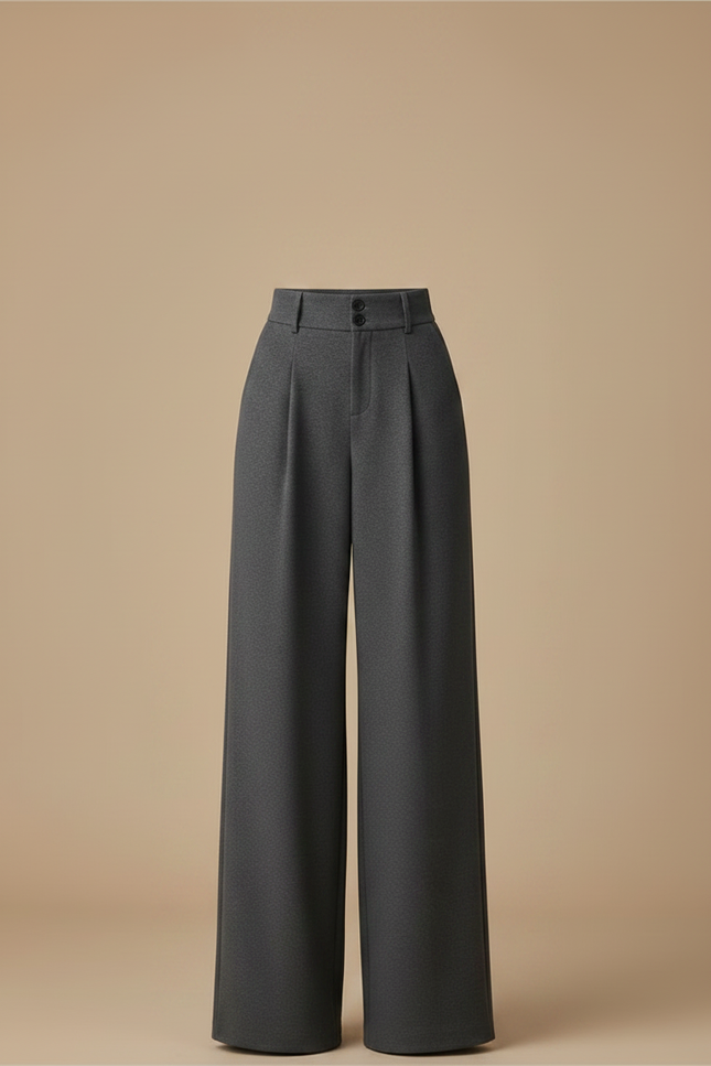 Pantalon Fluide Femme Automne Hiver - Gris Polyester - vue 3
