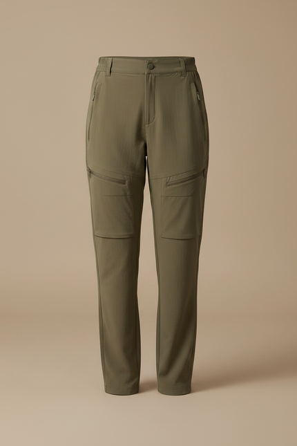 Pantalon Fluide Cargo Kaki Femme Léger Sportif - Polyester - vue 3