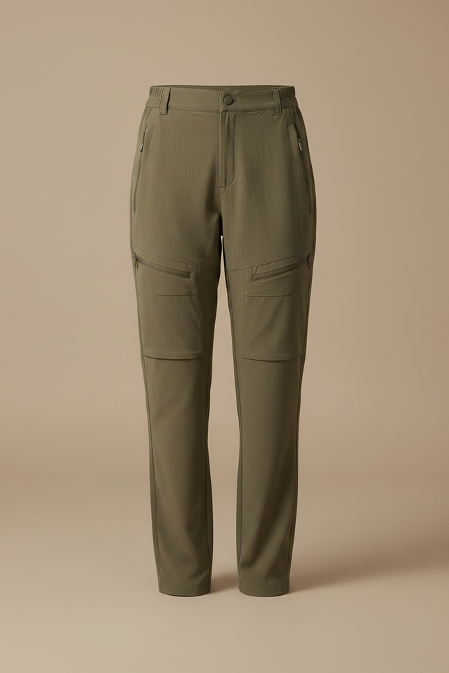 Pantalon Fluide Cargo Kaki Femme Léger Sportif - Polyester - vue 3