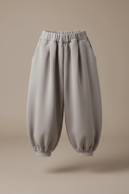 Pantalon Fluide Gris Ample Confortable Garçon Décontracté - Molleton - vue 3