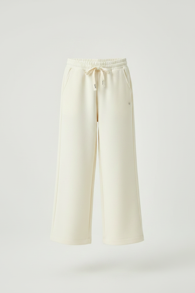 Pantalon Fluide Écru Ample Cordon Décontracté Enfant - Beige Molleton - vue 3