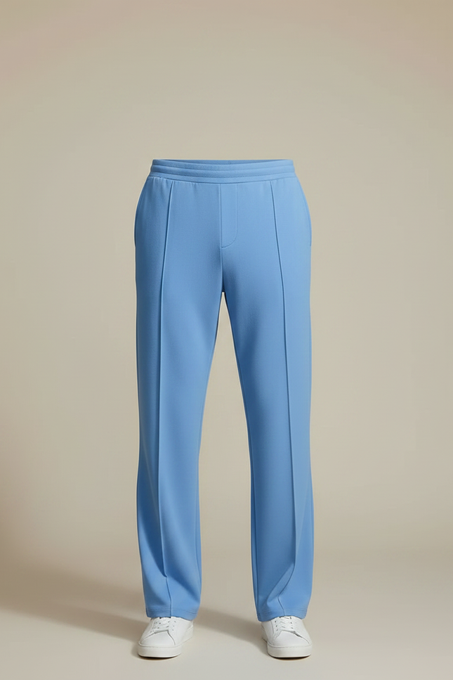 Pantalon Fluide Bleu Ciel Décontracté Droit Homme - Polyester - vue 3