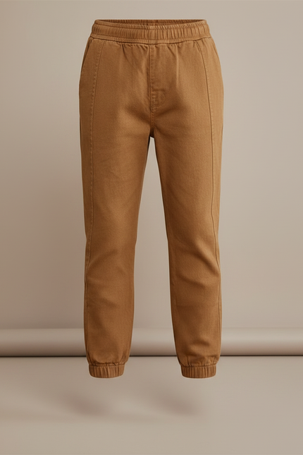 Pantalon Fluide Marron Coton Décontracté Garçon - vue 3