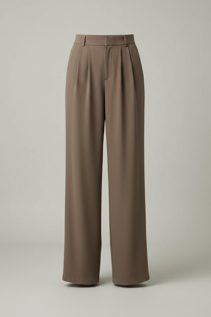 Pantalon Chic Fluide - Marron Polyester - vue 3