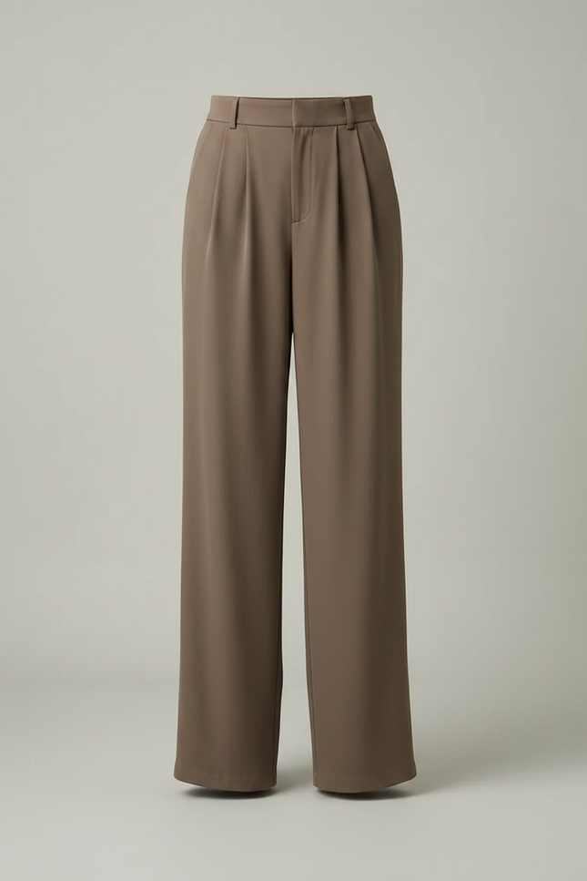 Pantalon Chic Fluide - Marron Polyester - vue 3