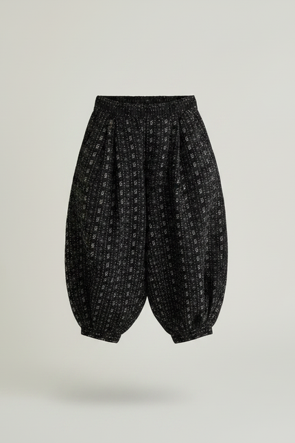 Pantalon Fluide Noir Ample Harem Imprimé Enfant - Tweed - vue 3