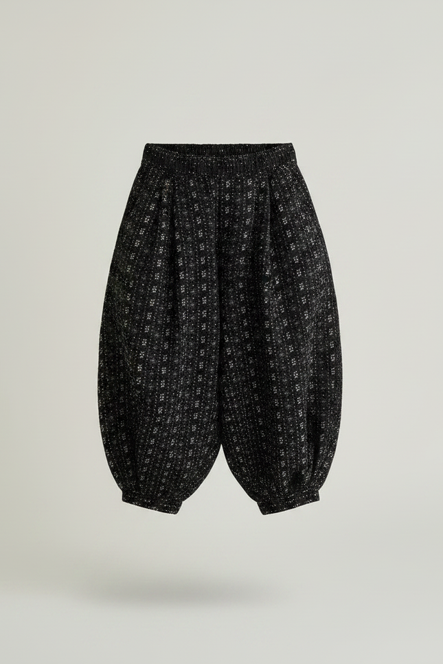 Pantalon Fluide Noir Ample Harem Imprimé Enfant - Tweed - vue 3