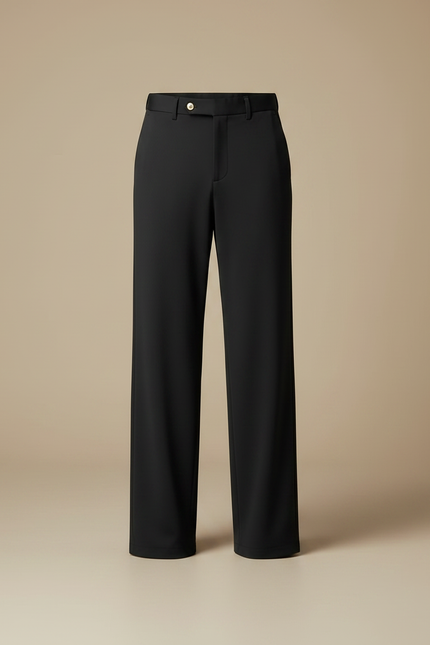 Pantalon Fluide Noir Ample Homme Formel Élégant Chic - Polyester - vue 3
