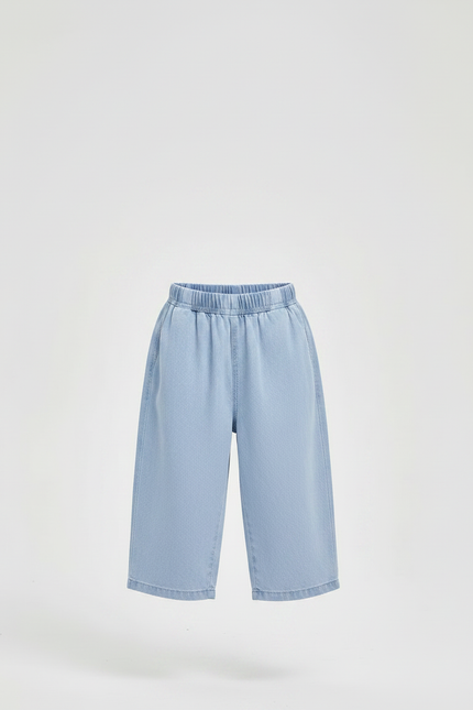 Pantalon Fluide Denim Bleu Ample Élastique Décontracté Garçon - Jean - vue 3