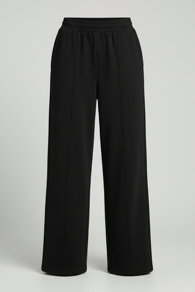 Pantalon Fluide Noir Ample Décontracté Poches - Molleton - vue 3