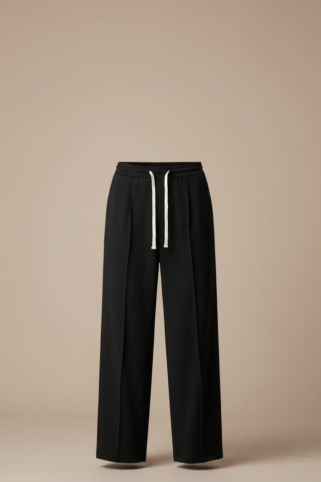 Pantalon Fluide Noir Ample Cordon Décontracté Homme - Polyester - vue 3