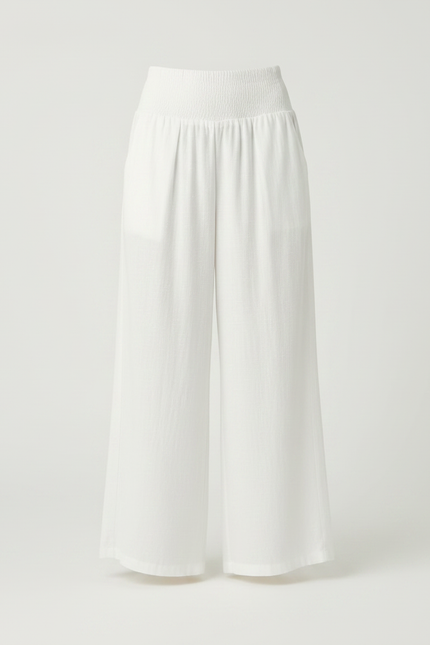 Pantalon Fluide Femme Lin - Blanc - vue 3