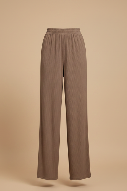 Pantalon Fluide Marron Plissé Ample Décontracté Coréen - Maille - vue 3