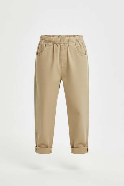 Pantalon Fluide Beige Ample Coton Enfant Décontracté - vue 3