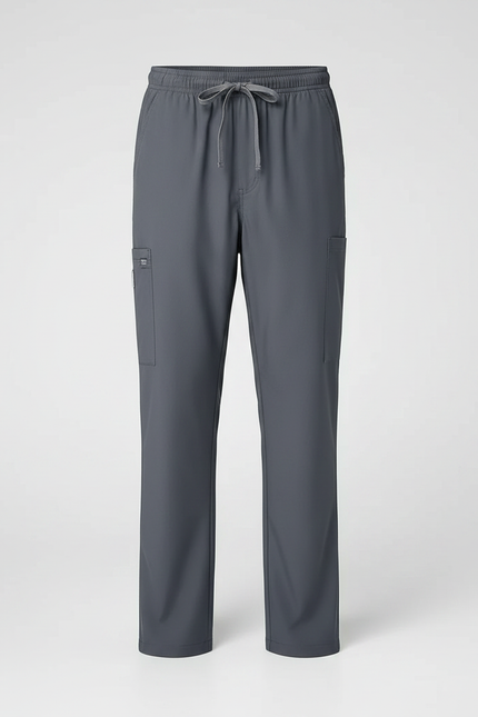 Pantalon Fluide Gris Ample Cordon Décontracté Cargo - Polyester - vue 2